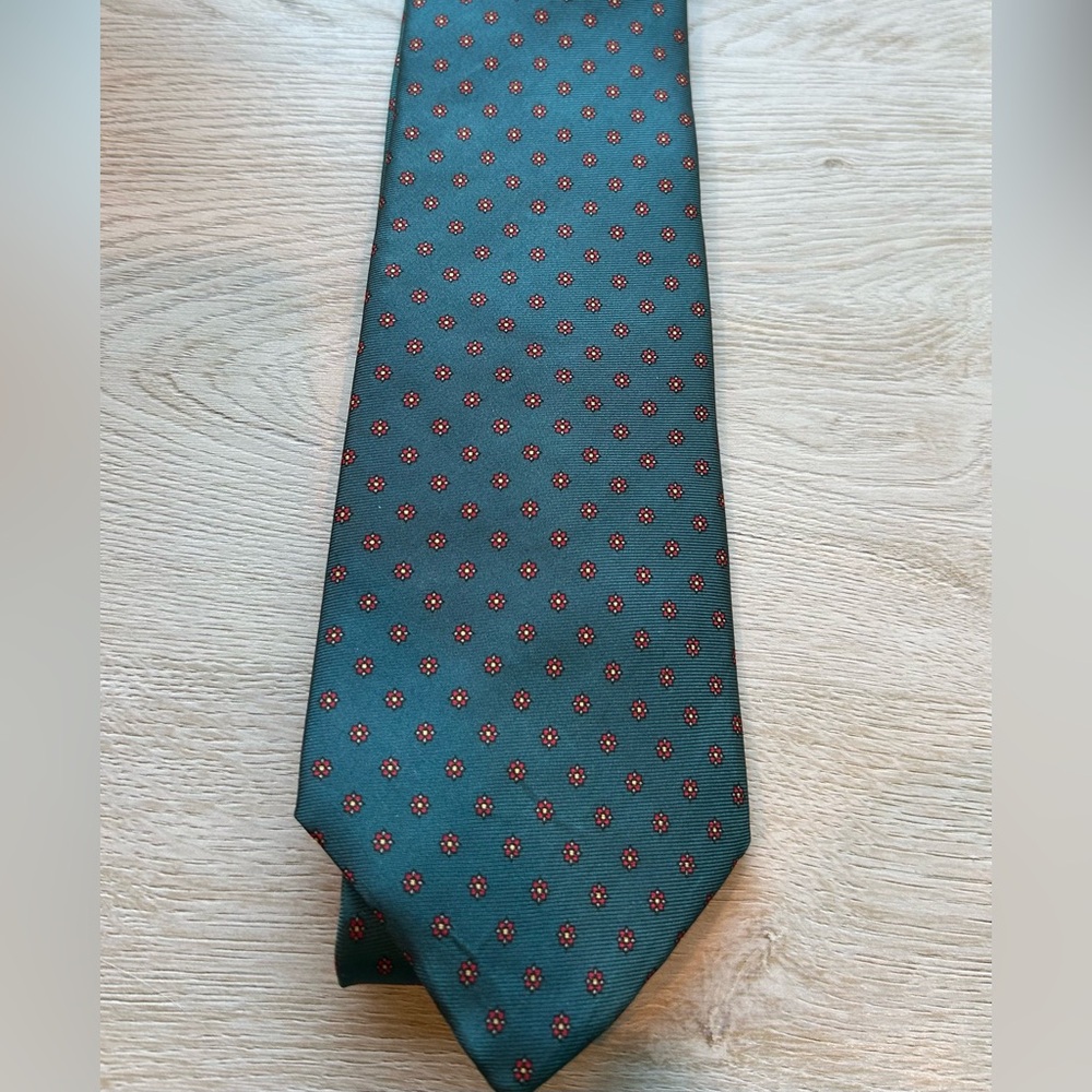 Christian Dior tie- teal color w red